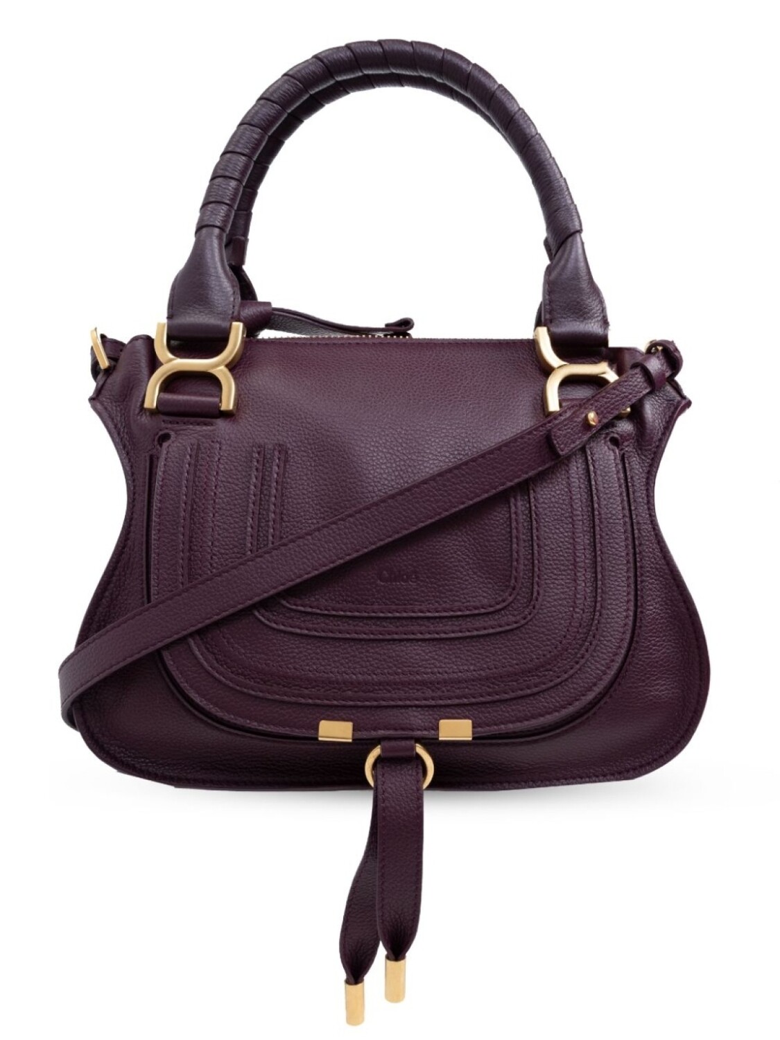 

Chloé сумка-тоут из зернистой кожи, фиолетовый