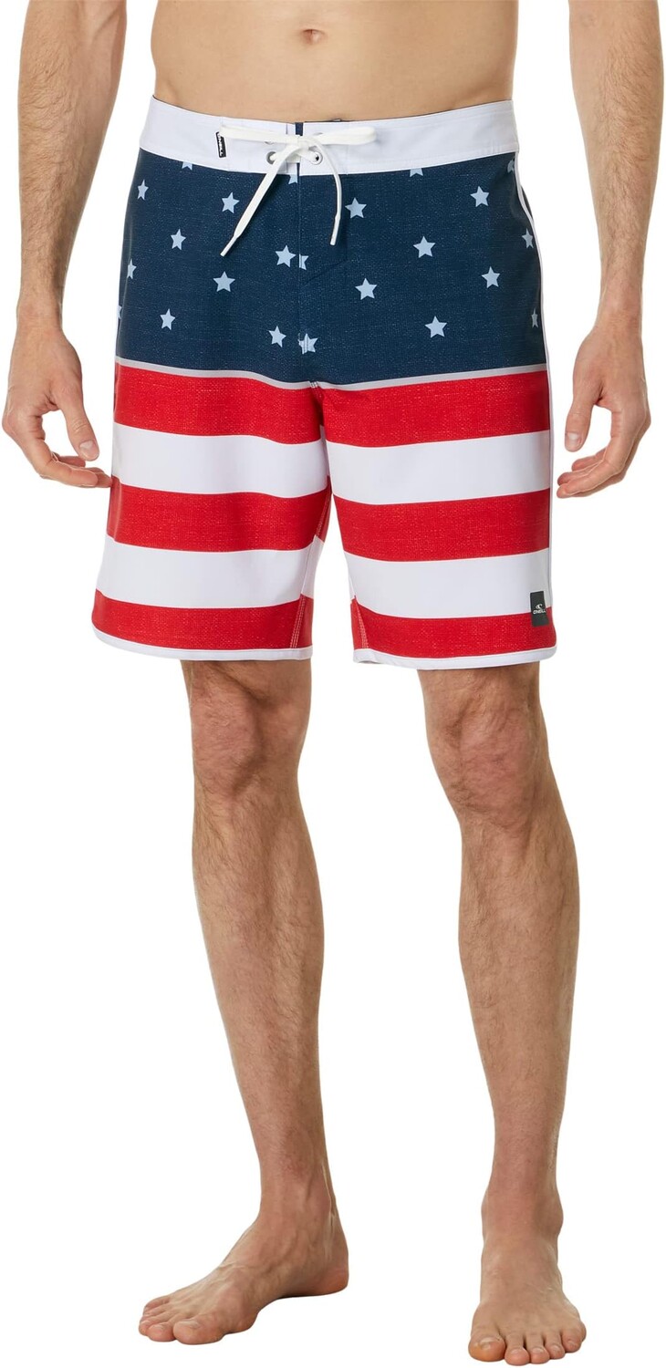 

Шорты для плавания Hyperfreak Mysto с зубчатым флагом 19 дюймов O'Neill, цвет Red/White/Blue
