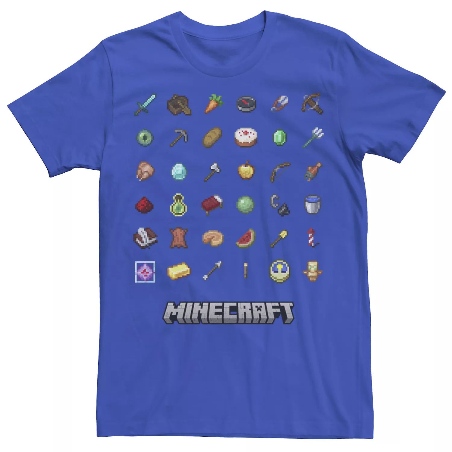 Мужская футболка Minecraft A Guide to Items Grid Licensed Character