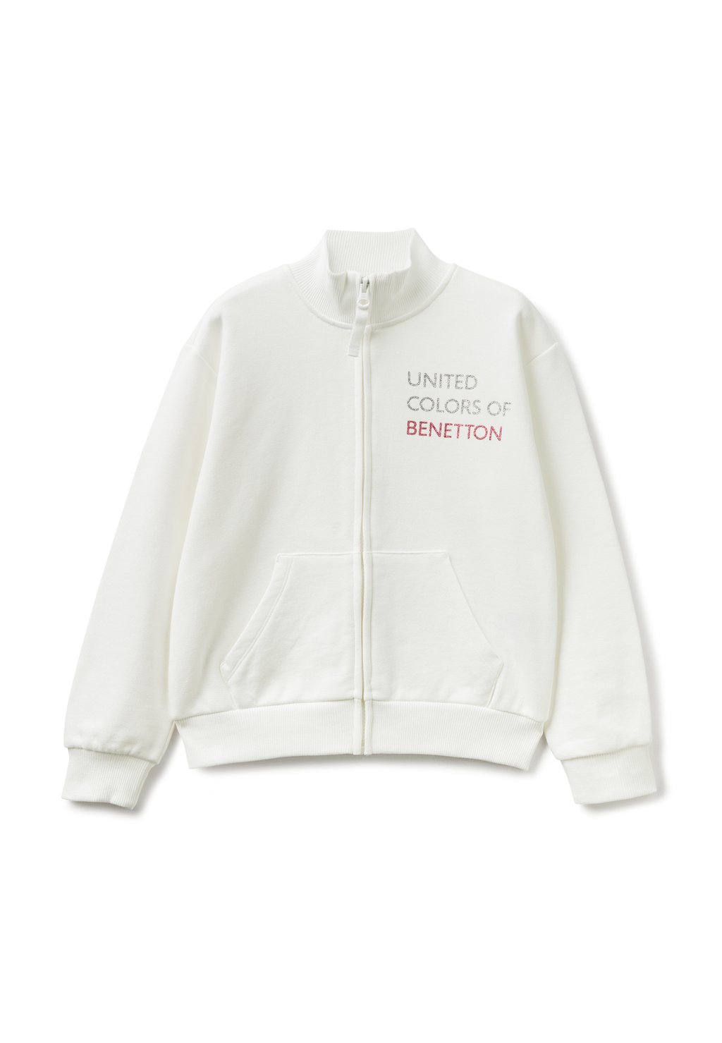 

Толстовка на молнии With Zip And Collar United Colors of Benetton, белый