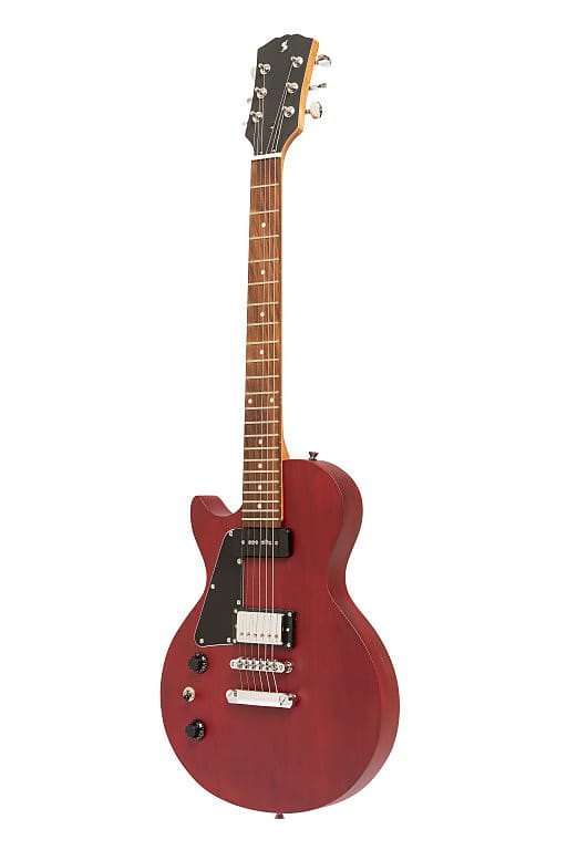 Электрогитара STAGG Standard Series electric guitar with solid Mahogany body flat top Left Hand CHERRY