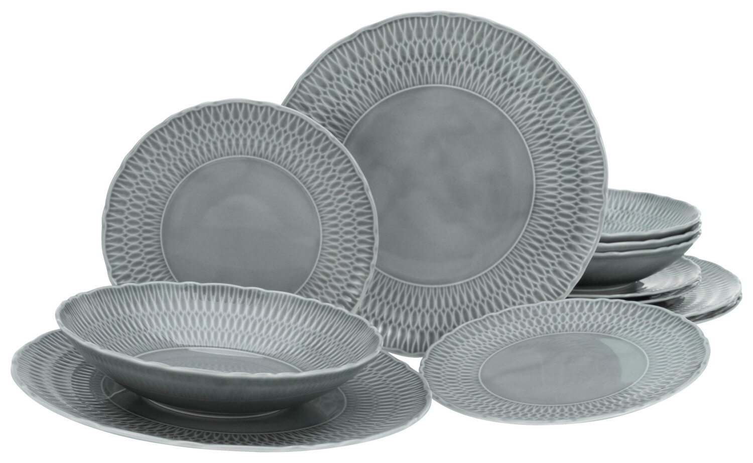 

Креативный сервиз софия 12 предметов Creatable, серый