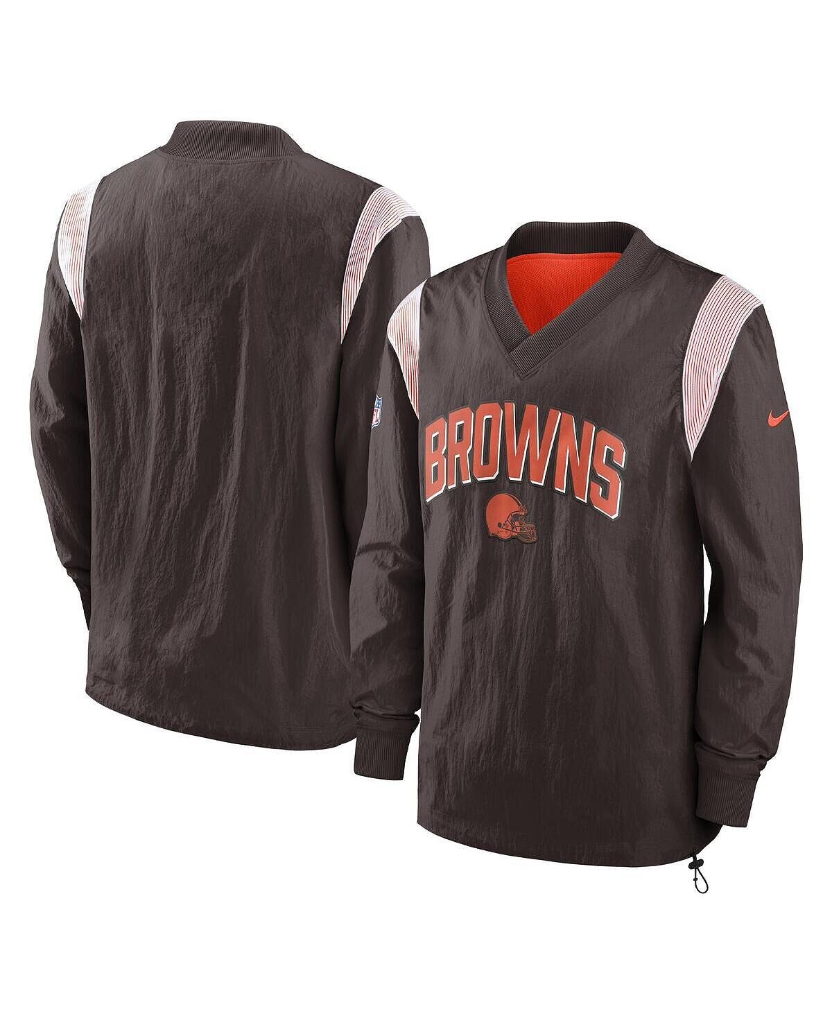 

Мужская коричневая ветровка-пуловер с V-образным вырезом Cleveland Browns Sideline Athletic Stack Nike, Коричневый