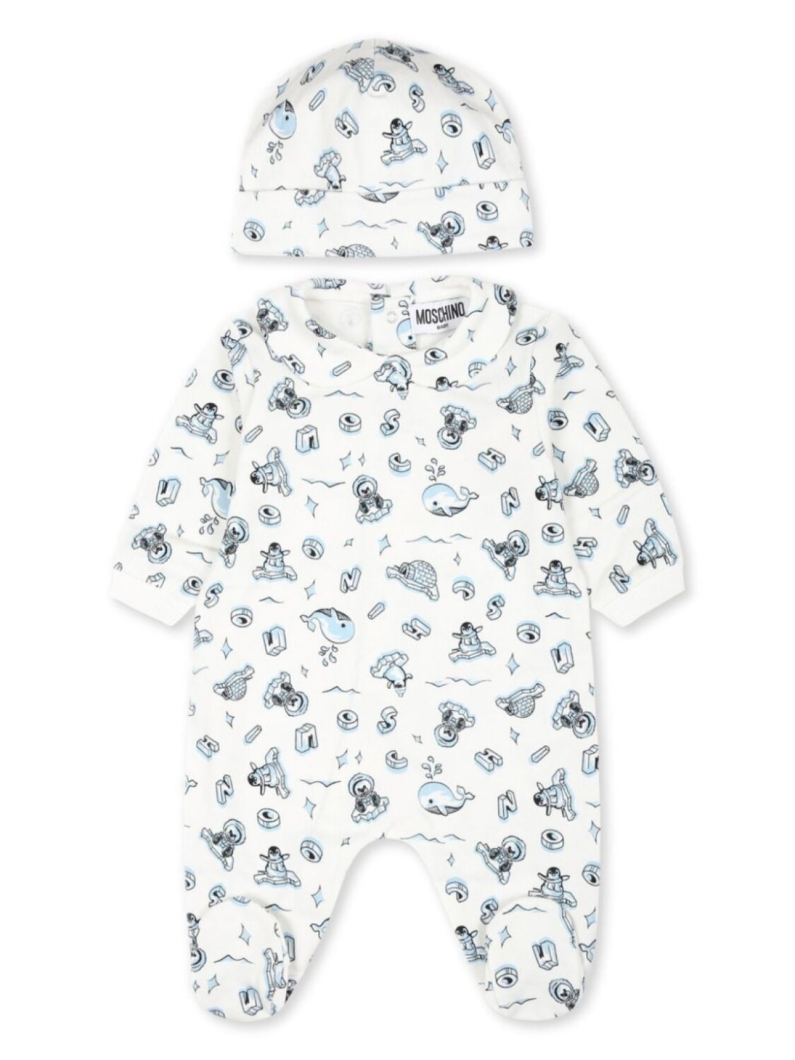 

Moschino Kids комплект для новорожденного с принтом логотипа (набор из двух штук), белый