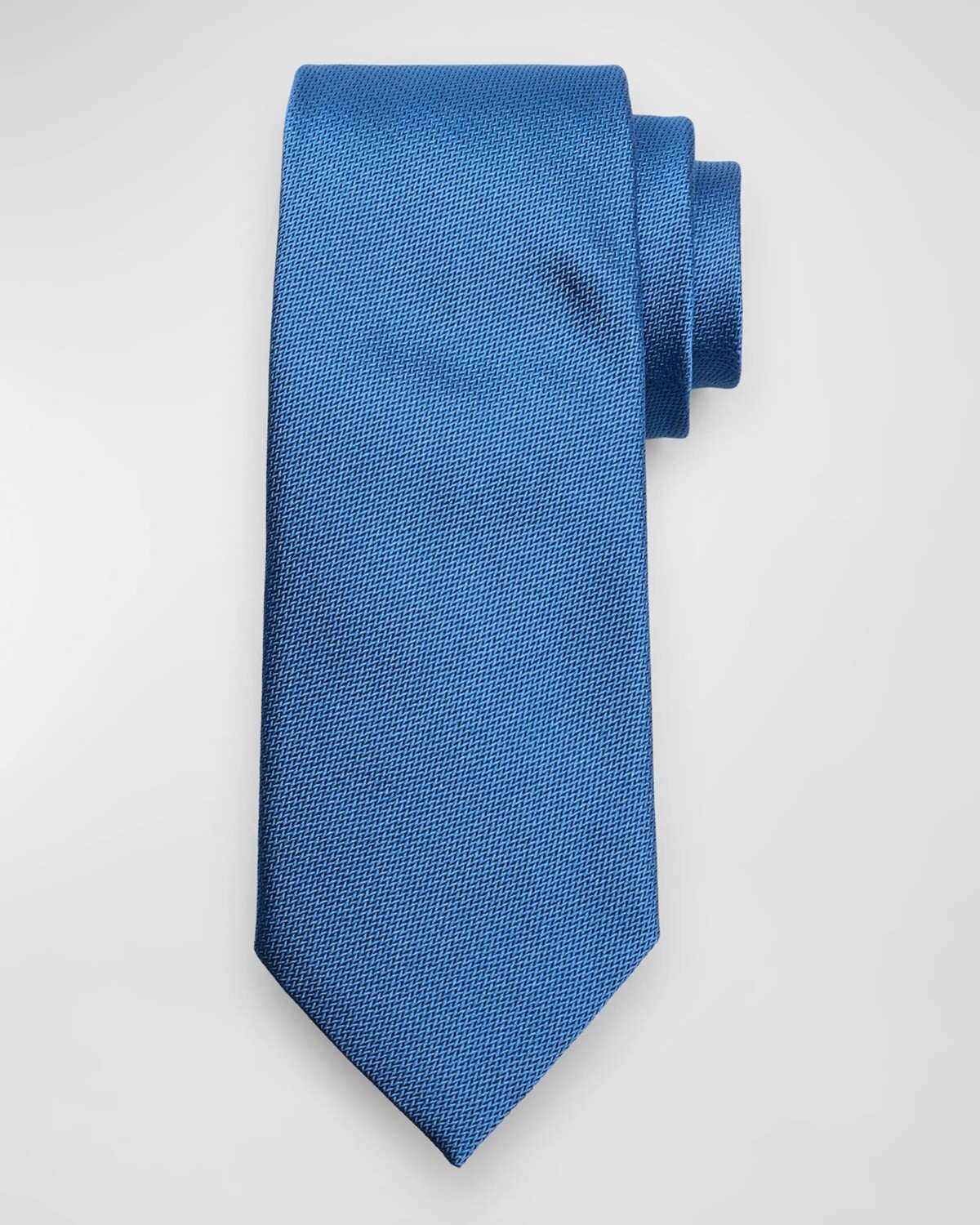 

Мужской шелковый галстук с микрошевроном Zegna, цвет Md Blu Sld