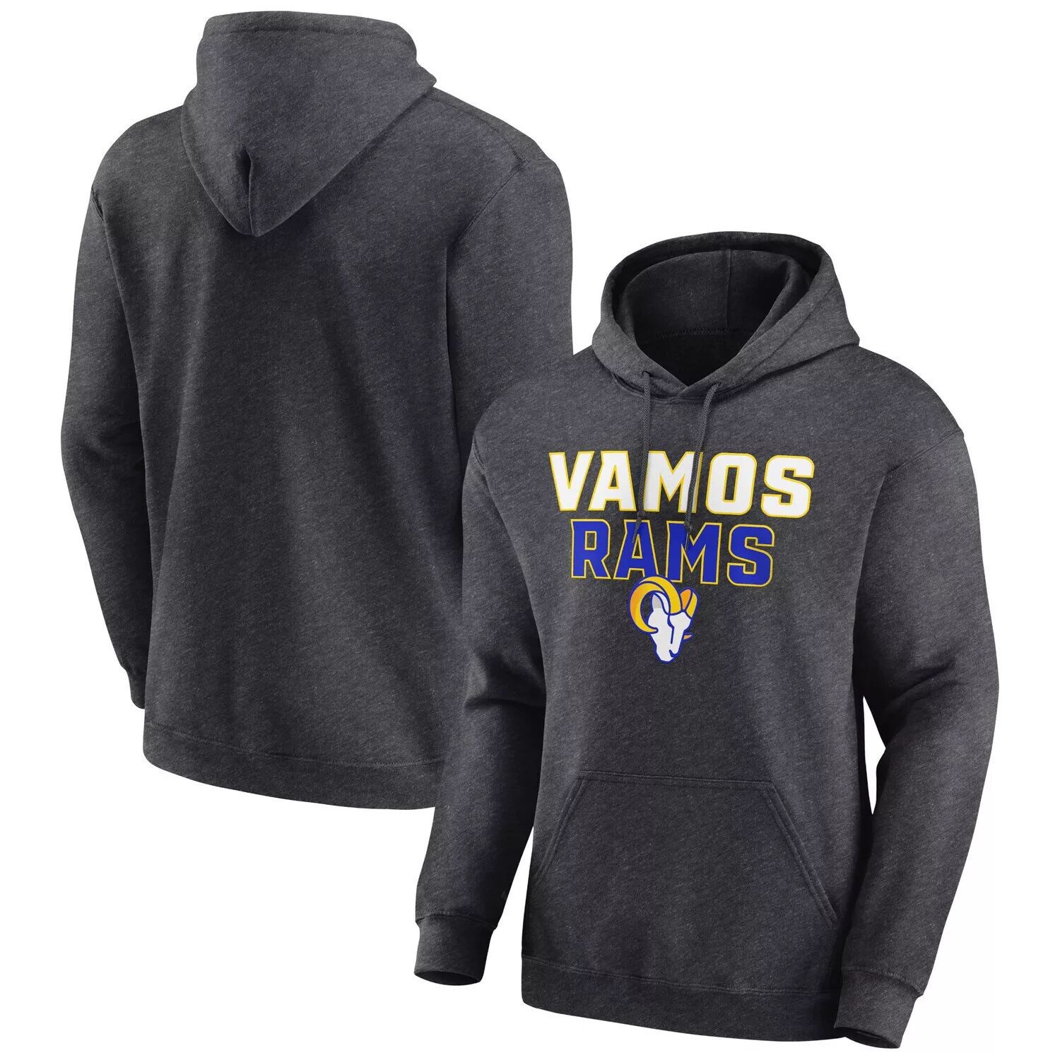 

Мужской темно-серый пуловер с капюшоном Fanatics Los Angeles Rams Victory Earned