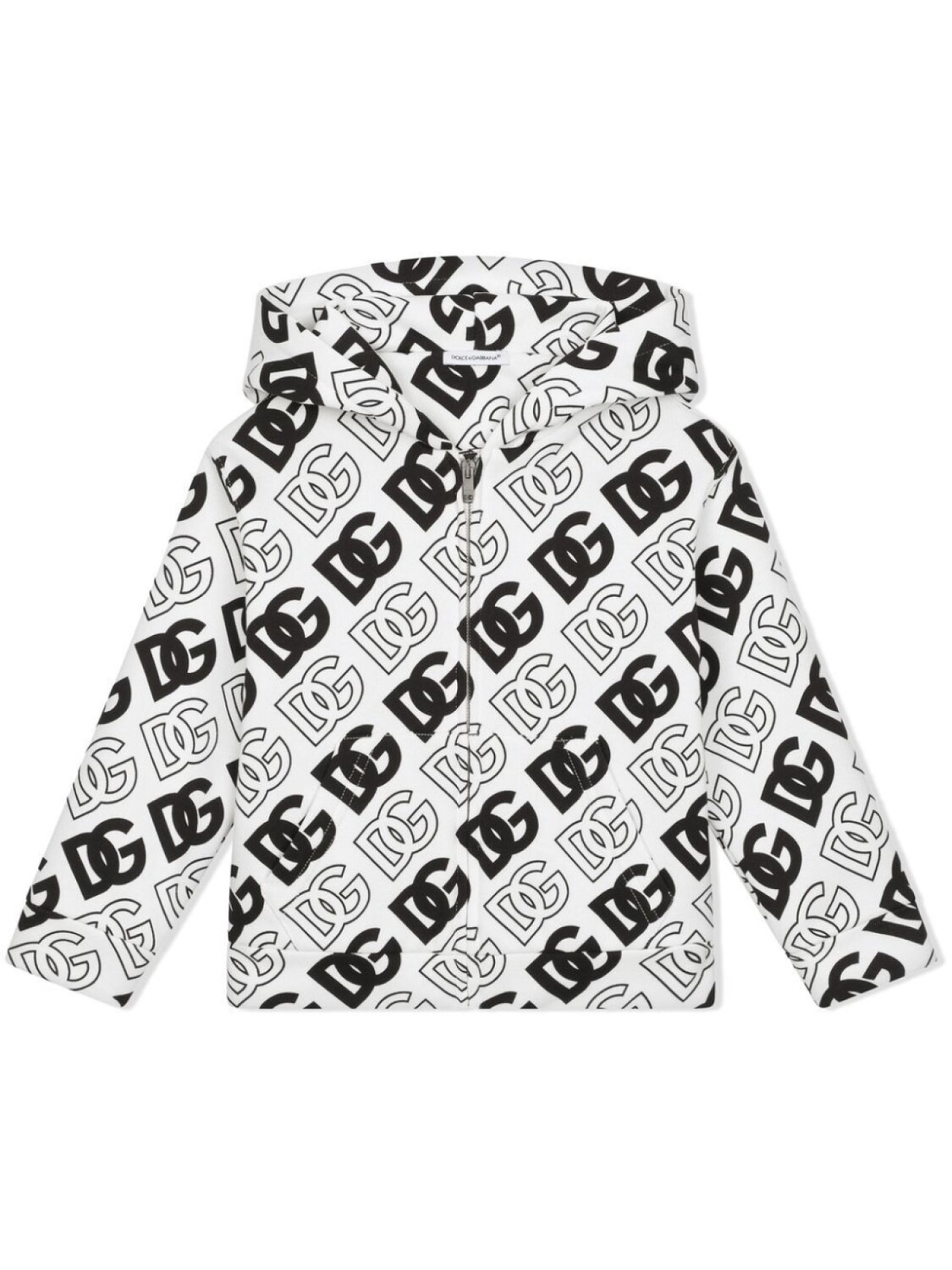 

Dolce & Gabbana худи на молнии с логотипом DG, белый