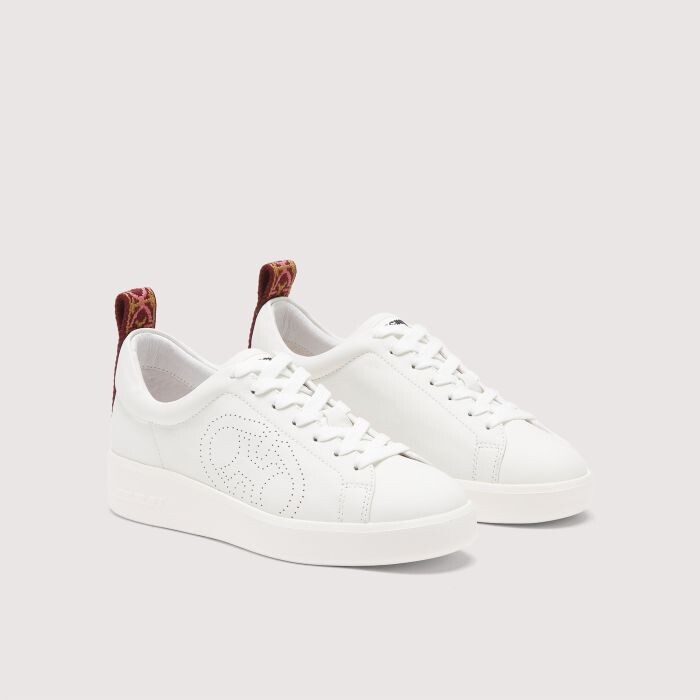 

Кроссовки из гладкой кожи Coccinelle MONOGRAM PERFOREE SNEAKERS, белый