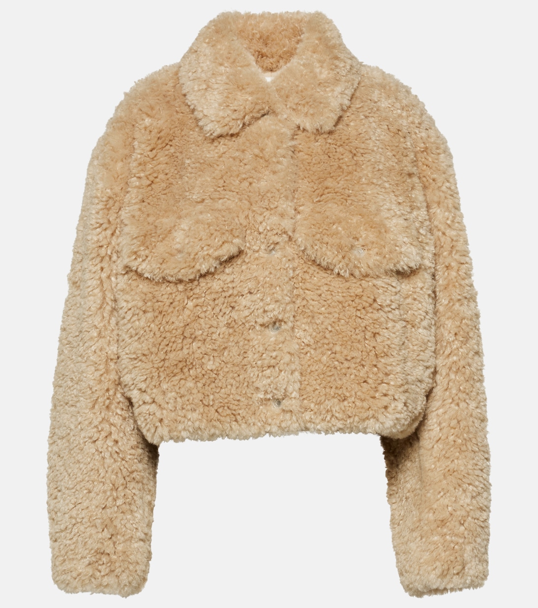 цена Укороченная куртка из искусственной овчины Marant Etoile, нейтральный