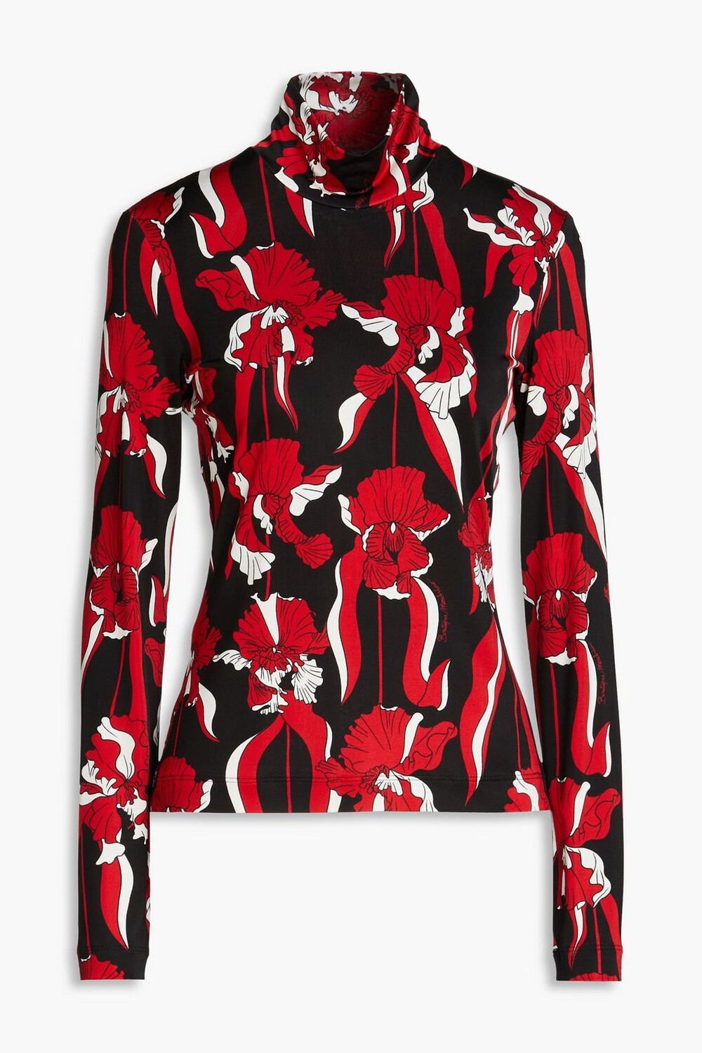 

Трикотажная водолазка с цветочным принтом BOUTIQUE MOSCHINO, черный