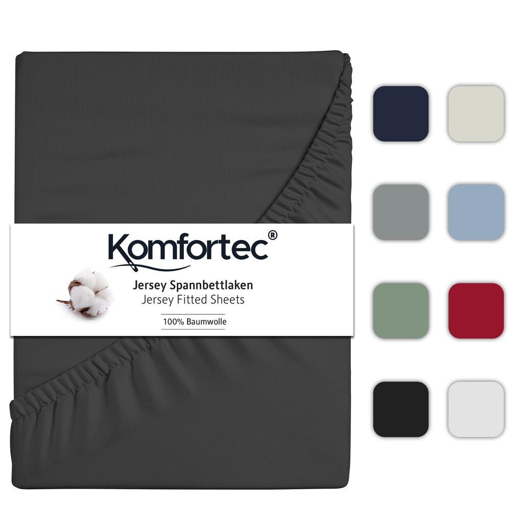 

Простыня трикотажная Komfortec 90х200 см, 100% хлопок, антрацит
