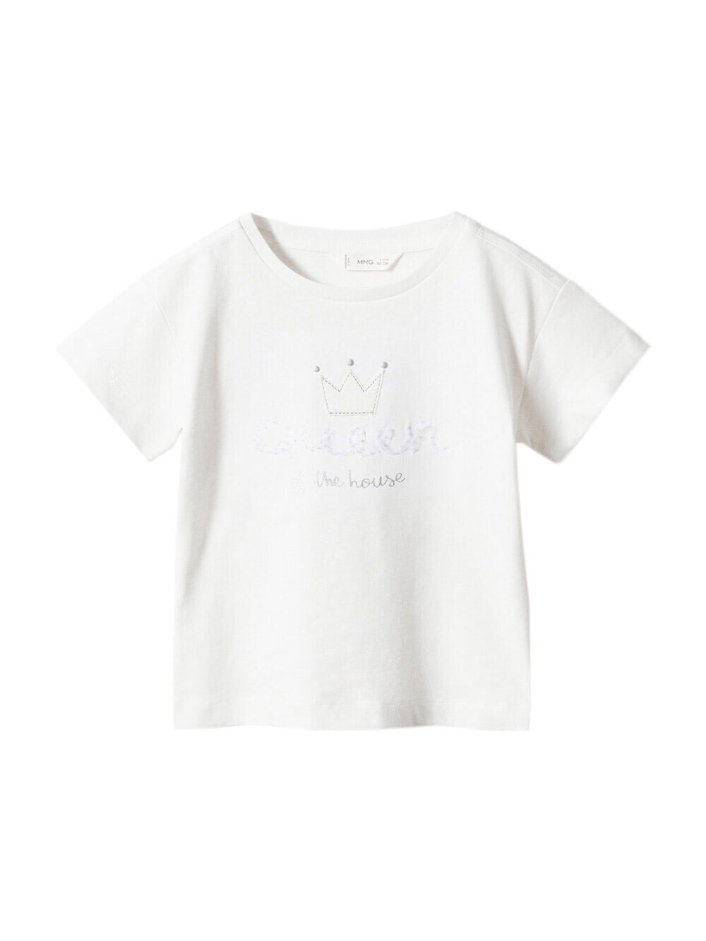 

Футболка MANGO KIDS QUEEN, крем