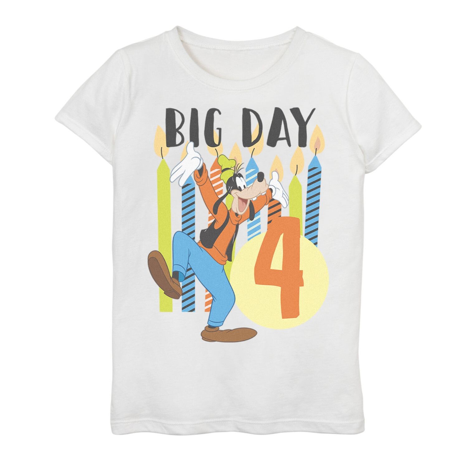 

Футболка с рисунком Disney's Goofy Girls для детей 4–16 лет, большой день рождения, 4 года Disney