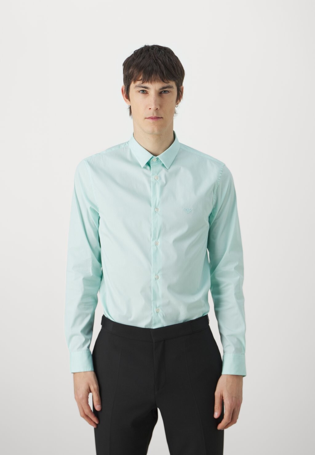 

Элегантная рубашка Camicia Emporio Armani, цвет blue light