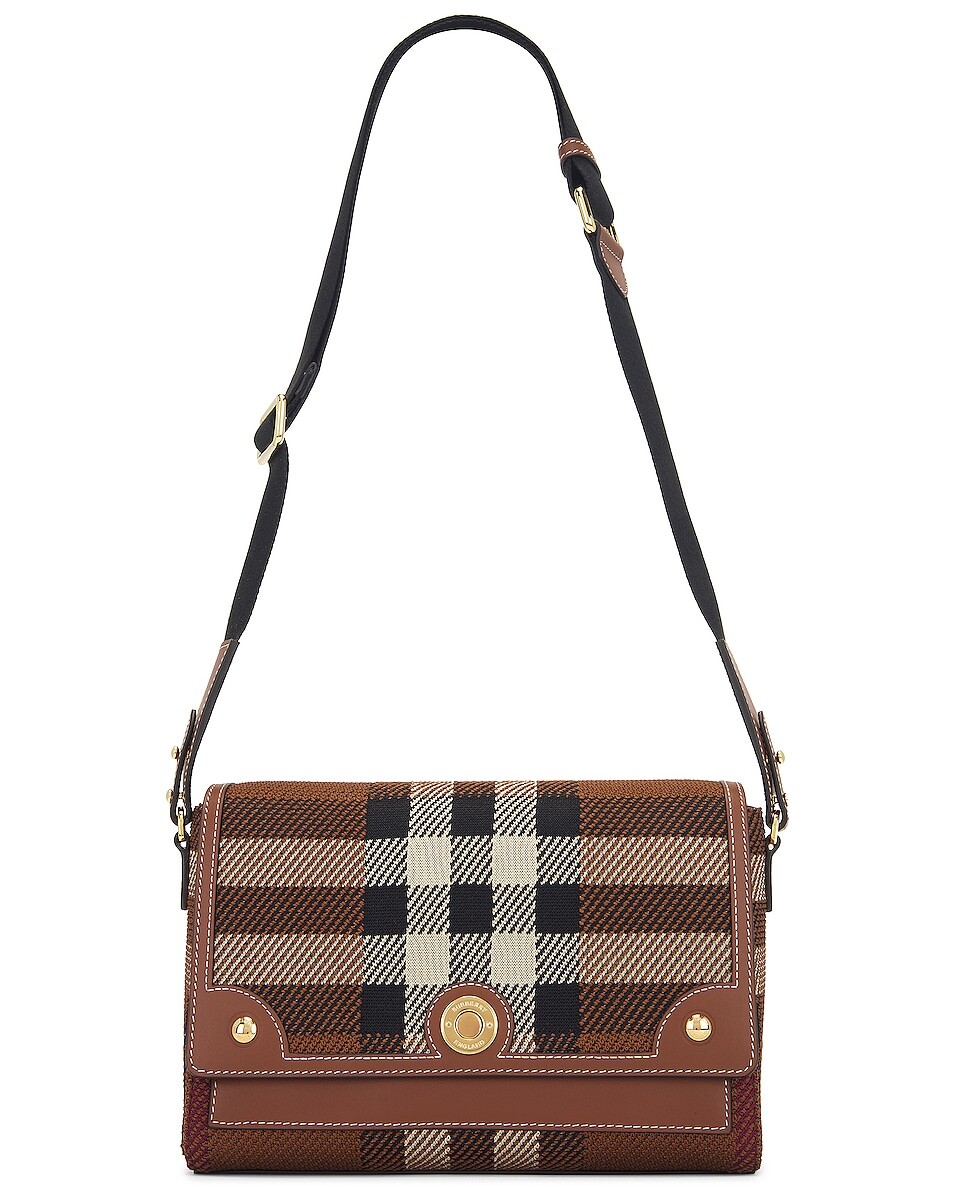 

Сумка кросс-боди Burberry Medium Note Knit Check, цвет Dark Birch Brown Check