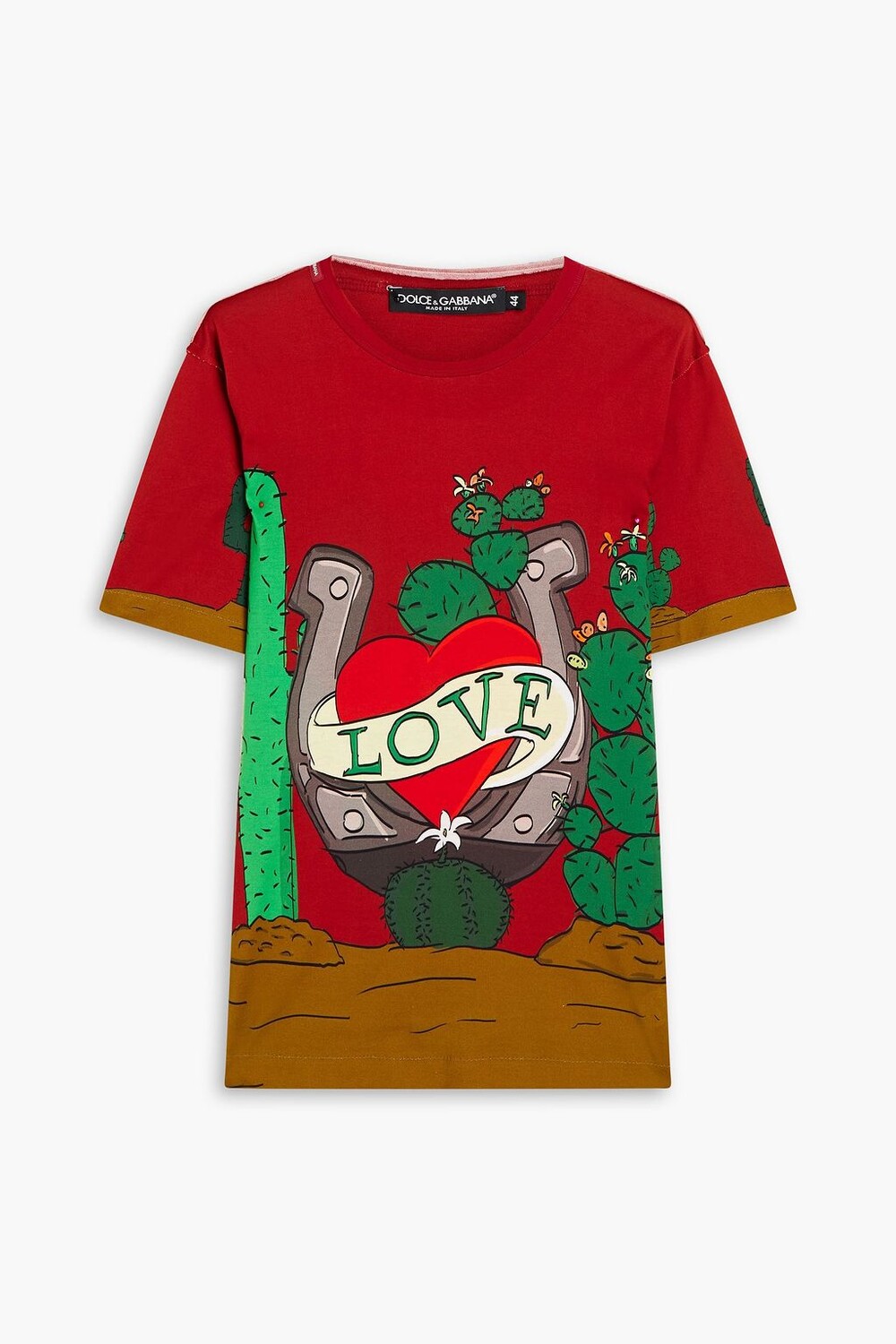 

Футболка из хлопкового джерси с принтом DOLCE & GABBANA, красный