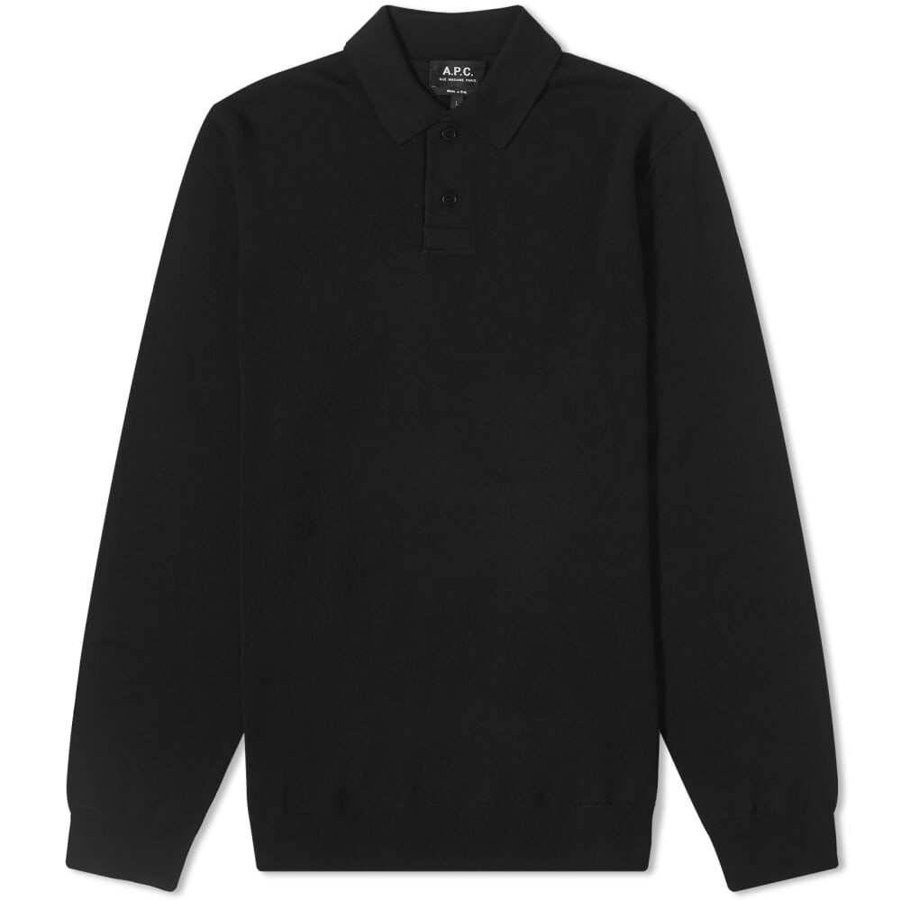 

A.P.C. Трикотажная рубашка-поло с длинными рукавами Jerry, черный