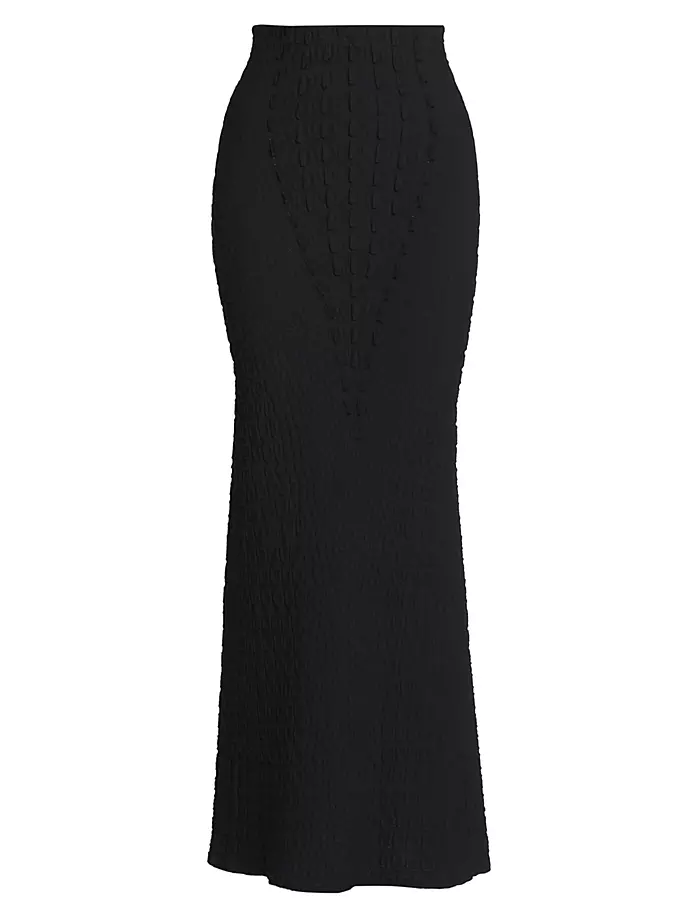 Текстурированная расклешенная длинная юбка Alaïa, черный