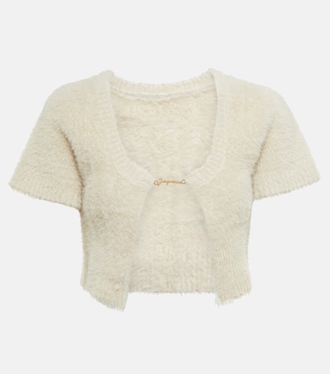 

Укороченный кардиган с логотипом La Maille Neve JACQUEMUS, белый