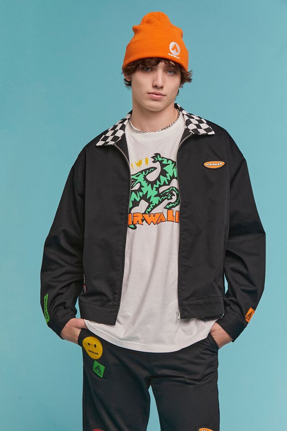 

Куртка Airwalk в клетку с нашивками Forever 21, черный