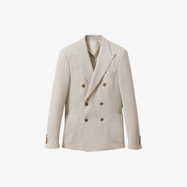 

Belmont приталенный блейзер из эластичной смесовой ткани Reiss, цвет stone