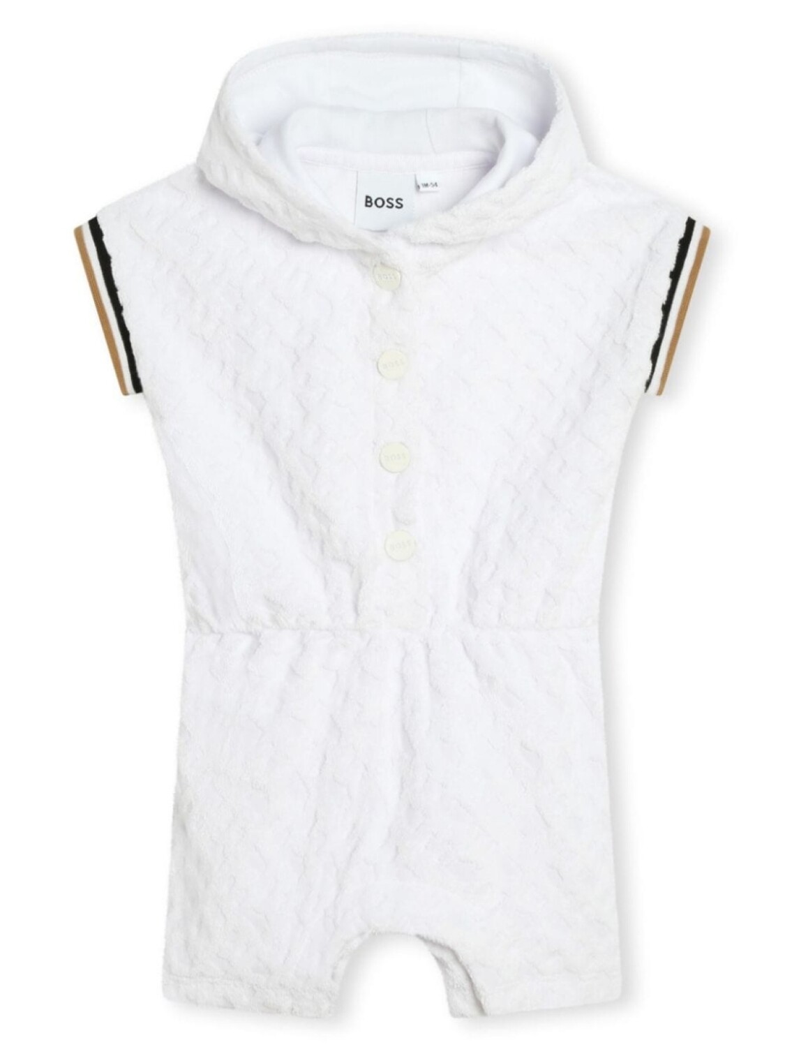 

BOSS Kidswear жаккардовое боди с отделкой в полоску, белый
