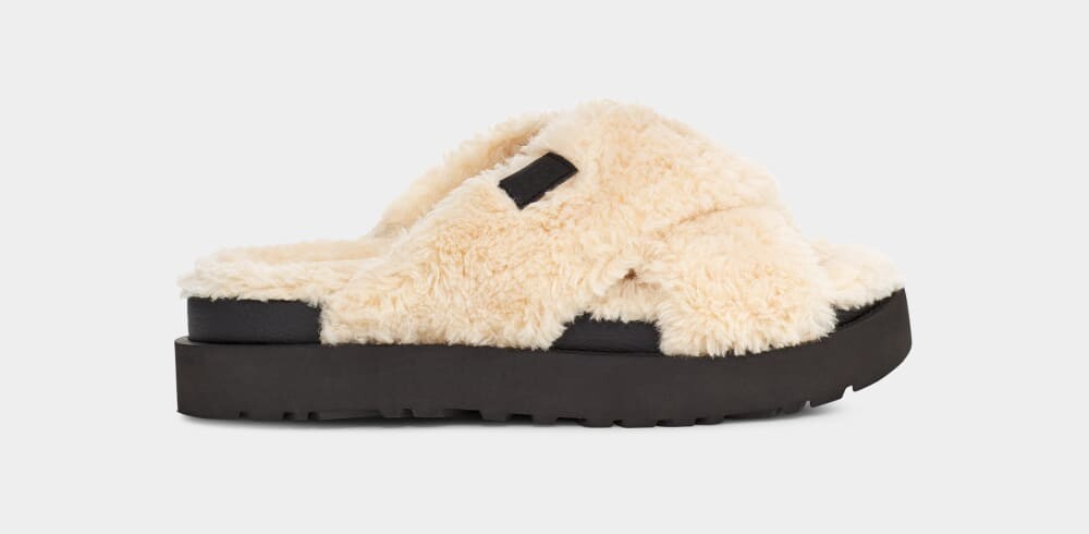 

Домашние тапочки Fuzz Sugar Cross Slide UGG, белый