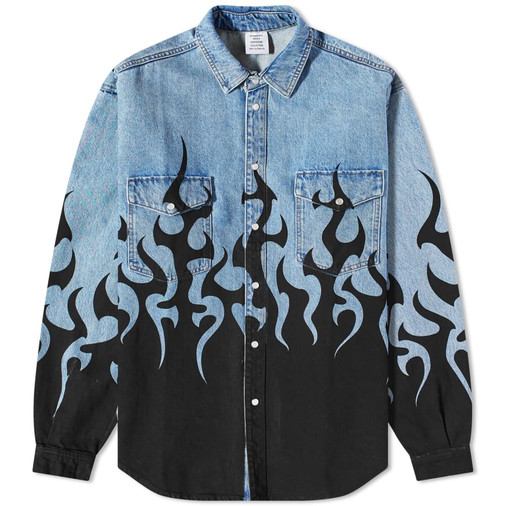 

Джинсовая рубашка с принтом Vetements Flame