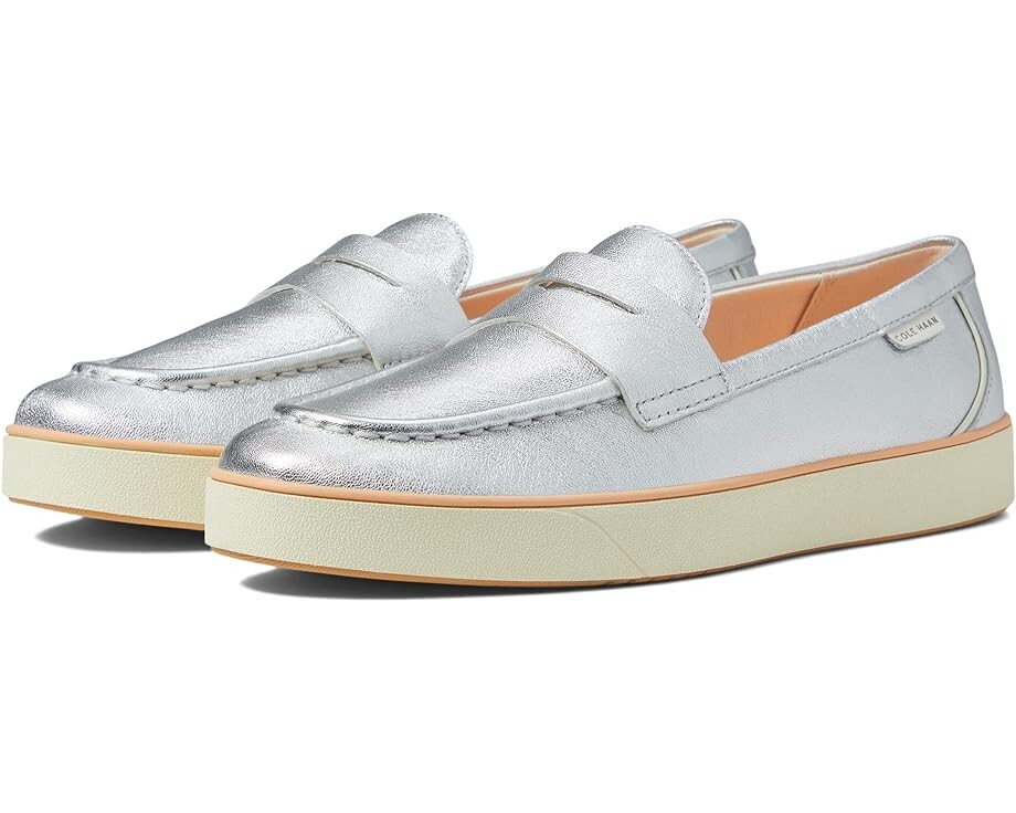 Лоферы Cole Haan Nantucket 2.0 Penny Loafer, цвет Silver Metallic/Ivory лоферы cole haan nantucket 2 0 penny loafer цвет denim optic white leather