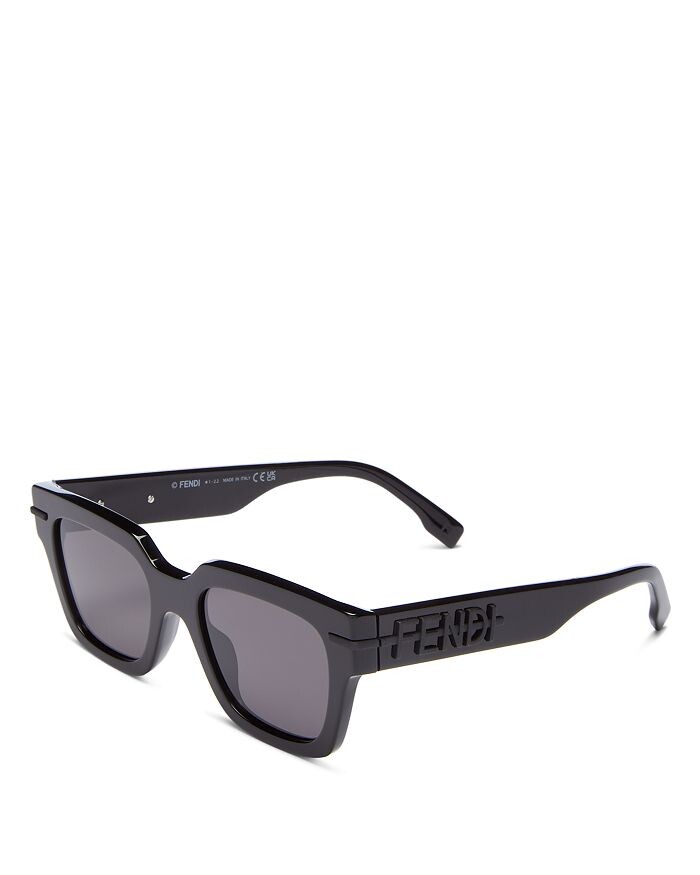 

Прямоугольные солнцезащитные очки Fendi Fendigraphy, 51 мм, черный