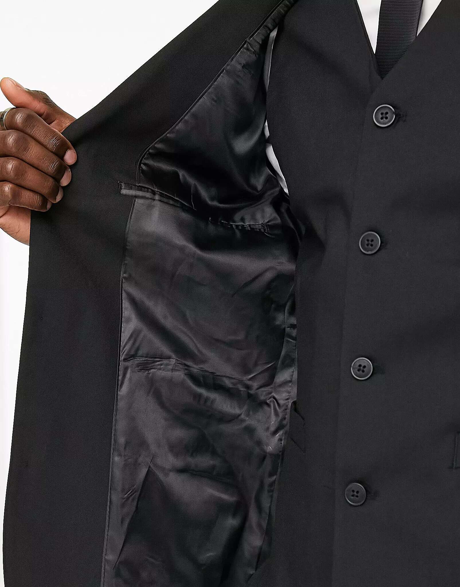 Черный узкий пиджак ASOS