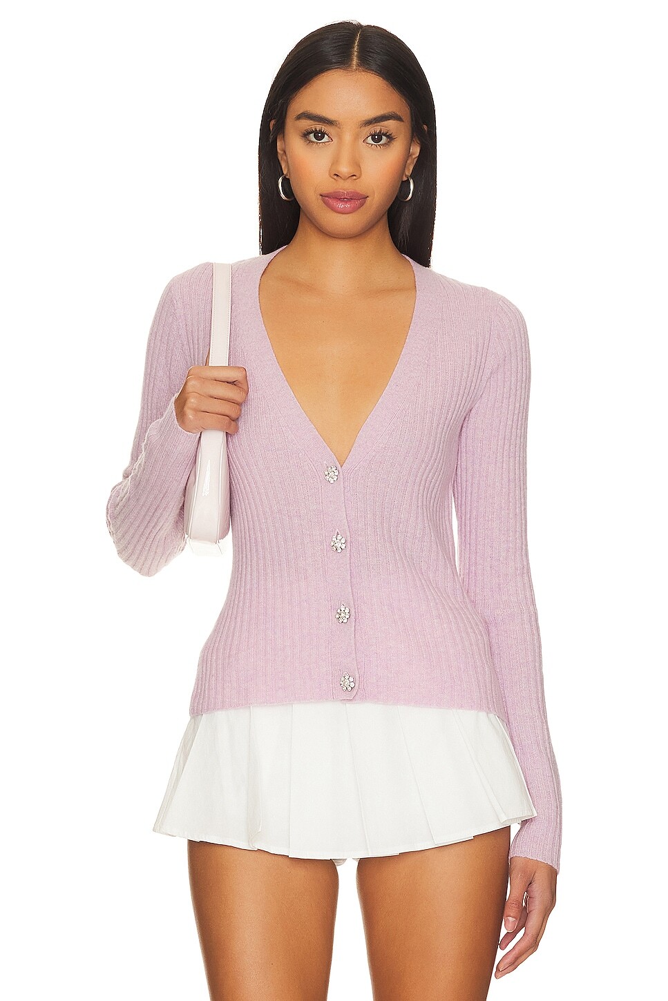 

Кардиган Autumn Cashmere Rib V-Neck, цвет Cherry Frost