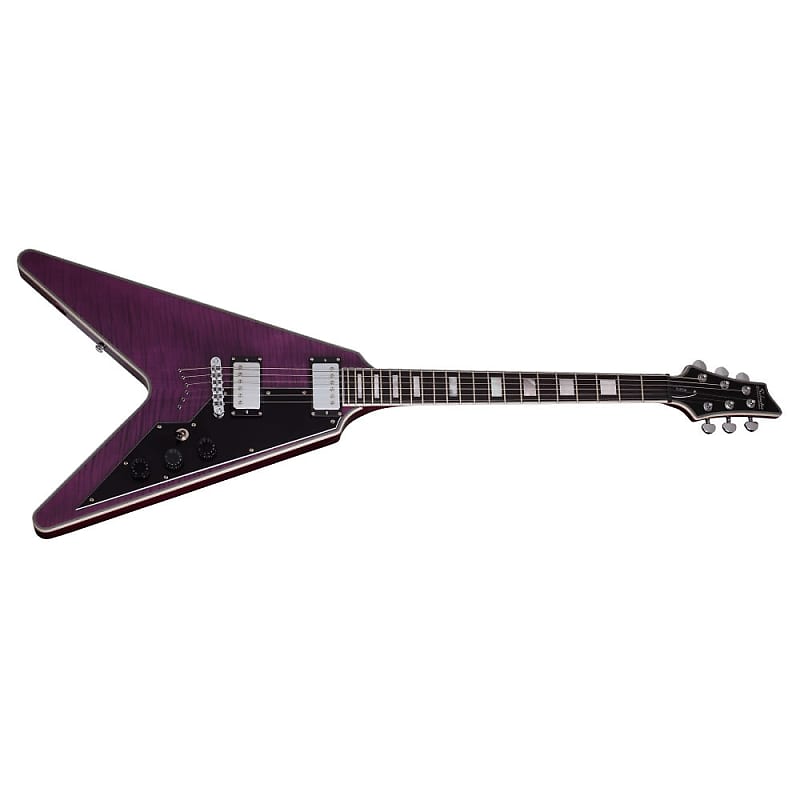 Электрогитара Schecter V-1 Custom Trans Purple Electric Guitar V1