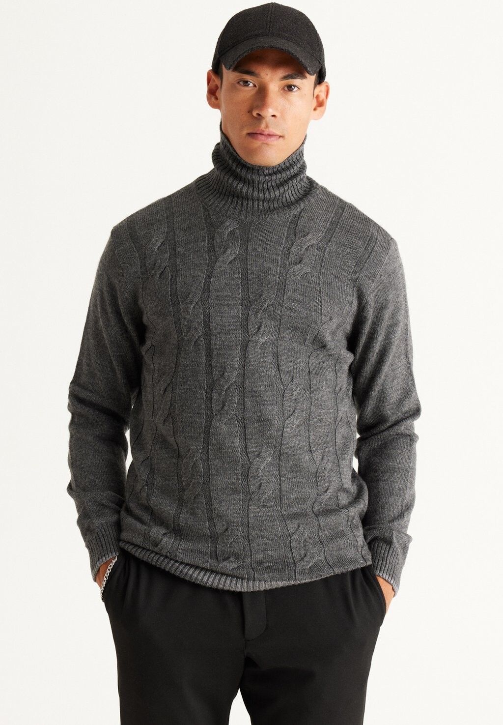 

Вязаный свитер STANDARD FIT FULL COLLAR AC&CO / ALTINYILDIZ CLASSICS, цвет anthracite melange