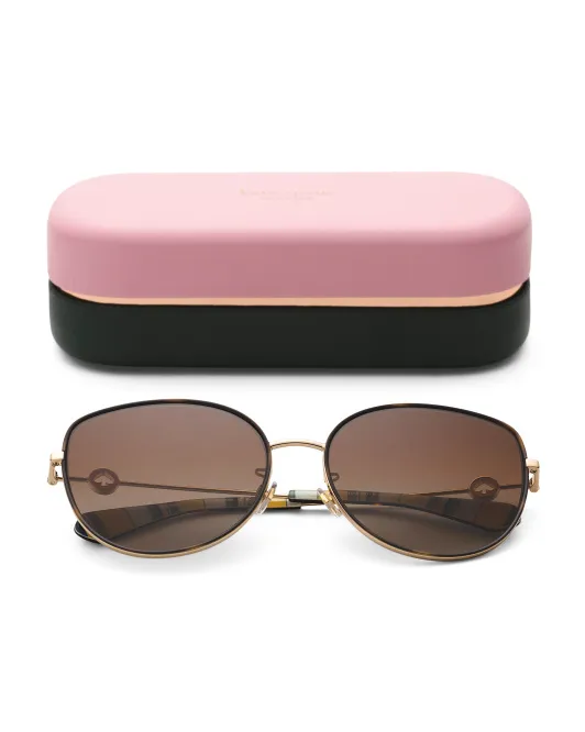 

Круглые металлические солнцезащитные очки 60 мм Kate Spade, коричневый