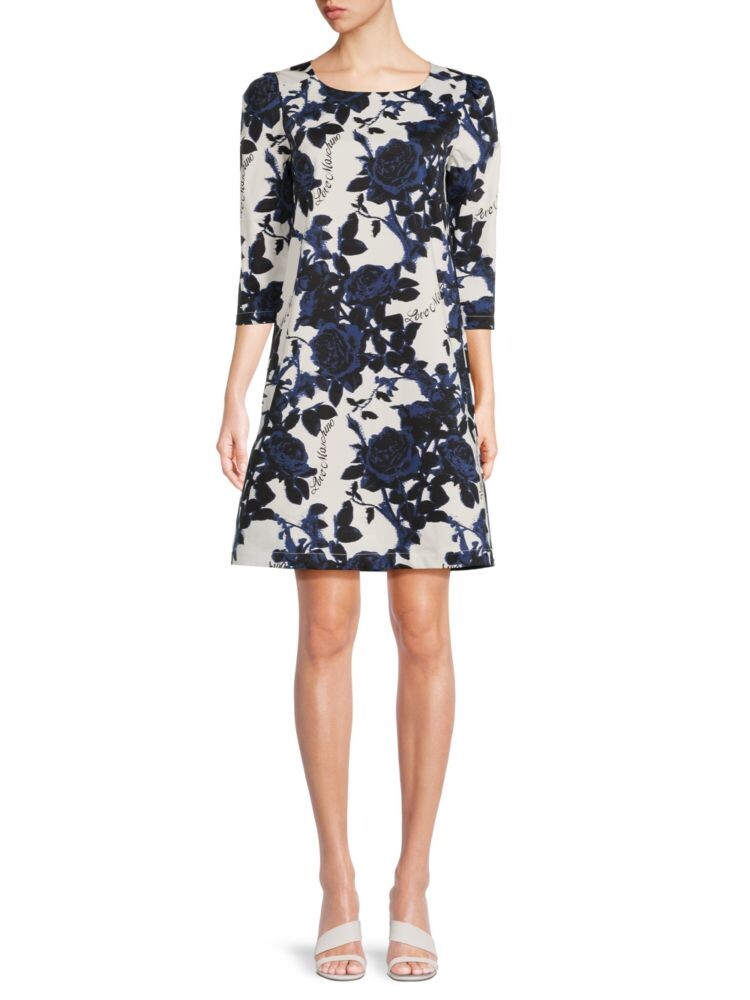 

Мини-платье А-силуэта с цветочным принтом Love Moschino, цвет Blue Multi