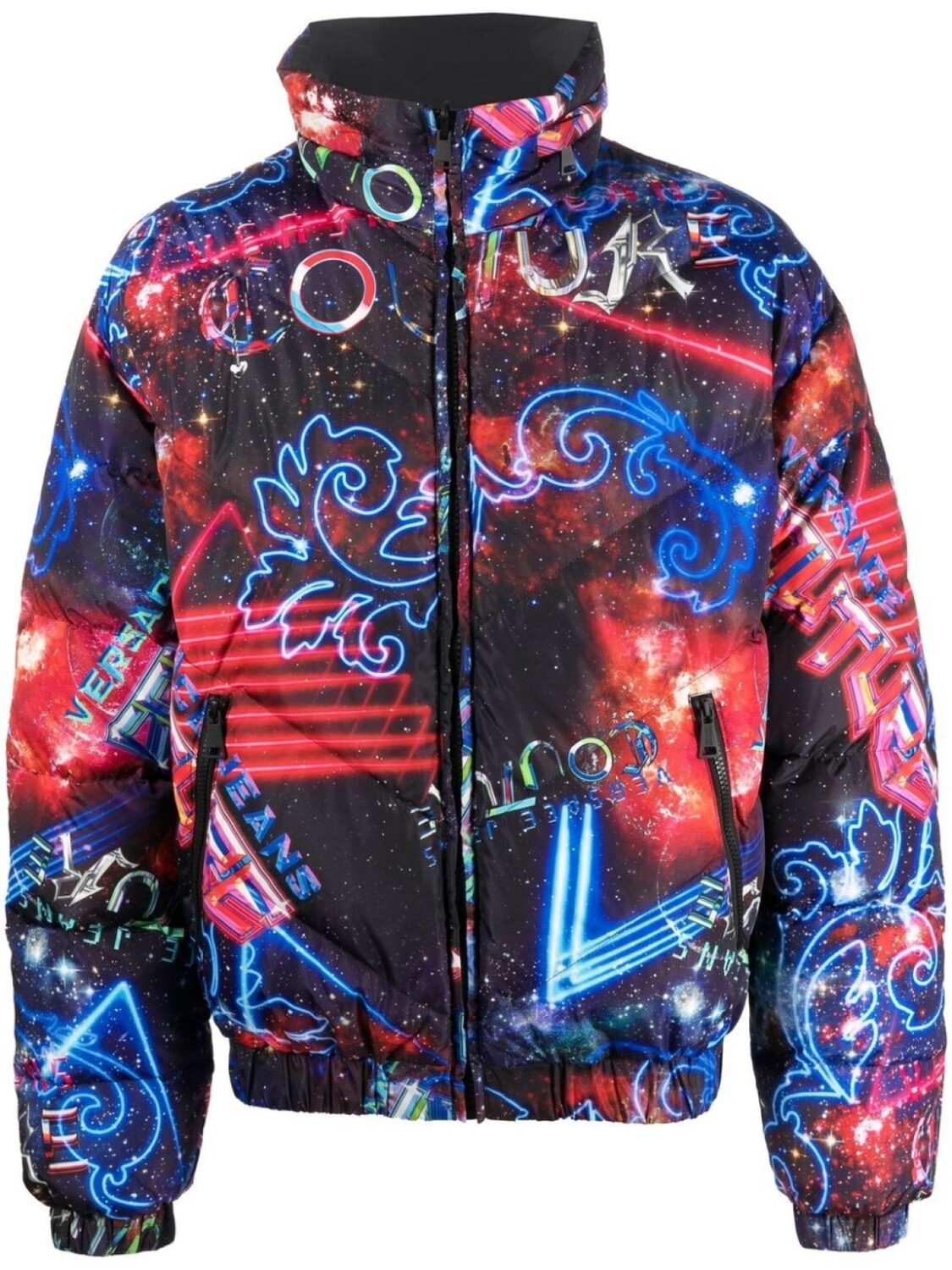 

Пуховик с принтом Versace Jeans Couture, синий