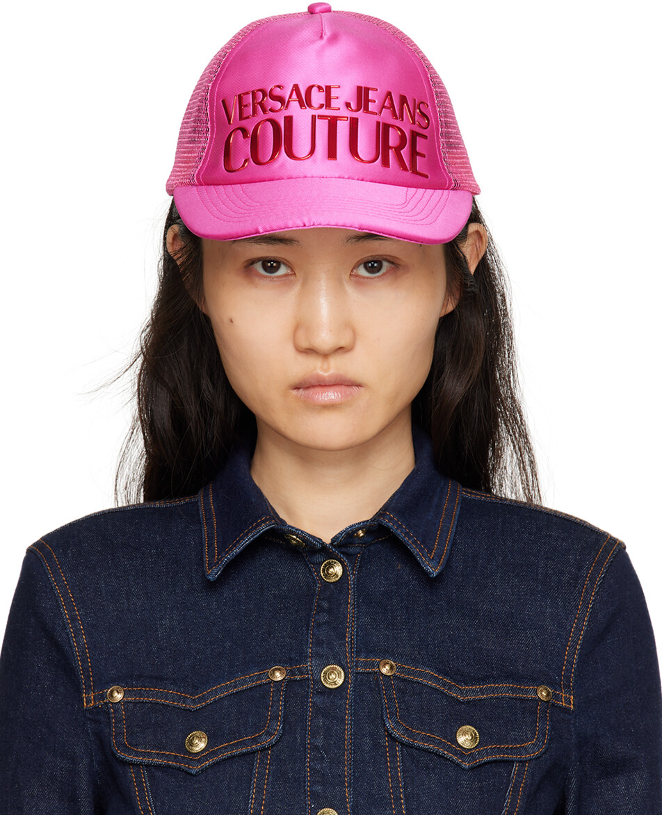 

Розовая кепка с логотипом Versace Jeans Couture