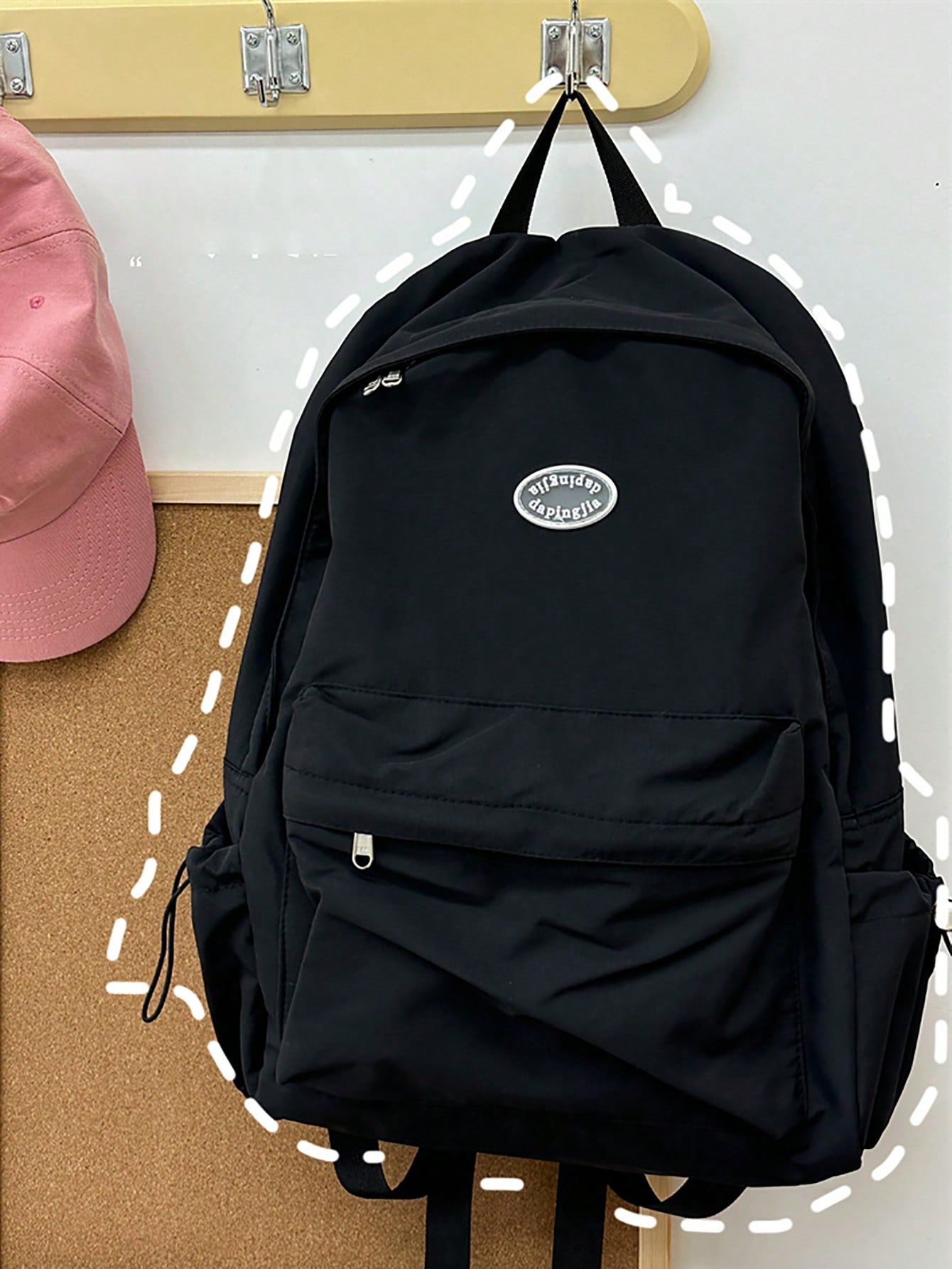 Простой однотонный рюкзак большой вместимости для ежедневного использования, черный легкий портативный однотонный вельветовый модный повседневный рюкзак бежевый