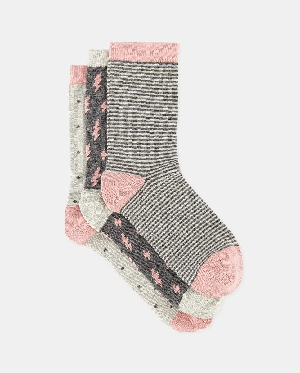 

Женская упаковка из 3 носков с молниями Easy Wear, розовый