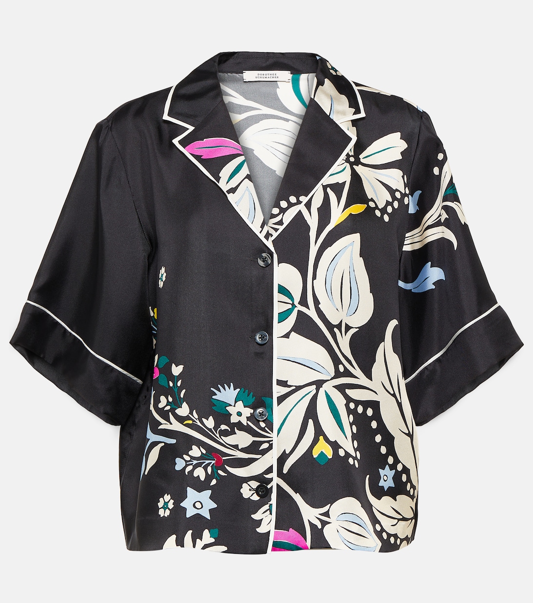 цена Шелковая рубашка с цветочным принтом Dorothee Schumacher, мультиколор