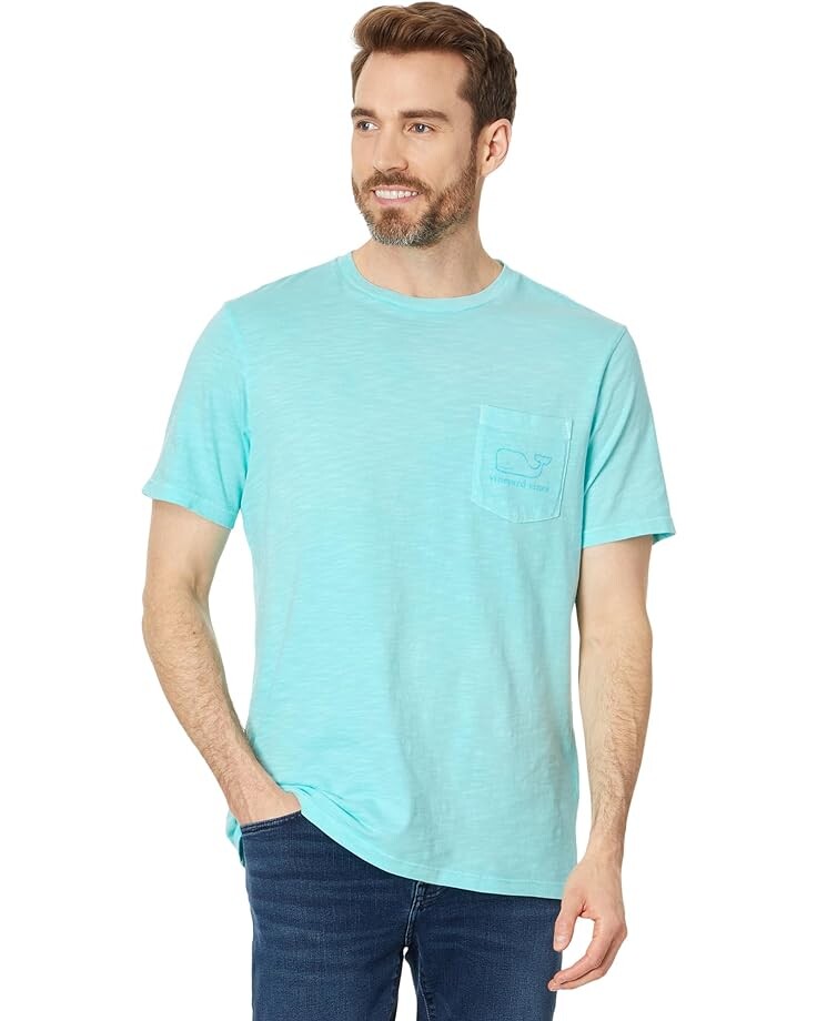 

Футболка Vineyard Vines SS GRMNT DYD Vintage Whale Pocket, цвет Island Paradise