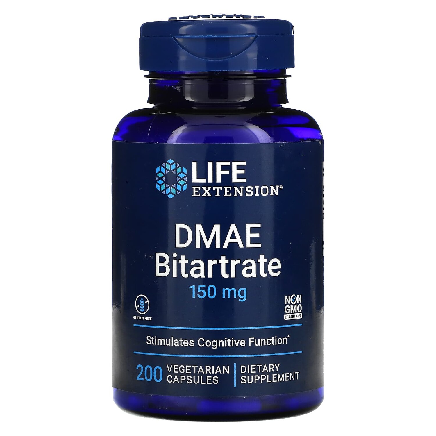 

Битартрат ДМАЭ, 150 мг, 200 вегетарианских капсул, Life Extension