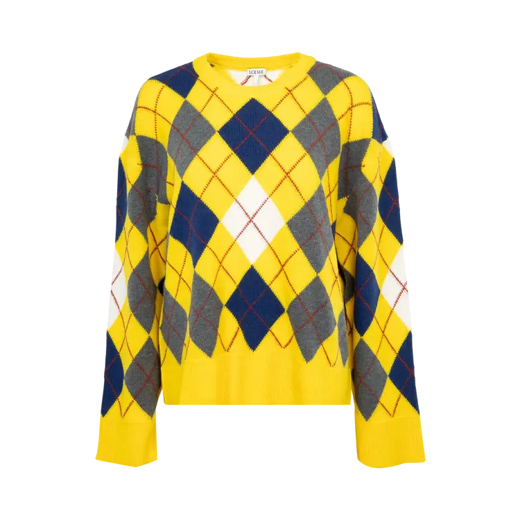 

Свитер Loewe Argyle 'Yellow/Multicolor', желтый