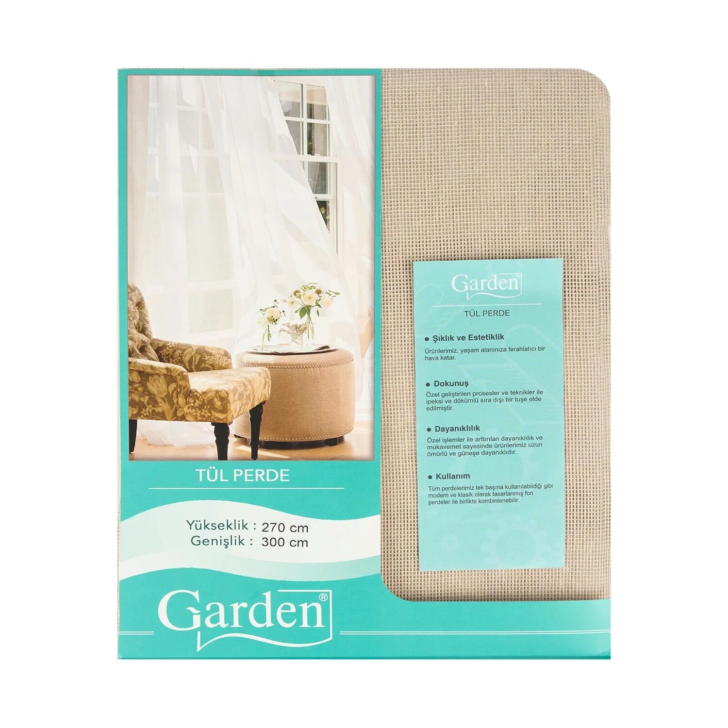 

Тюль Garden Matilda - Бежевый - 300x270 см