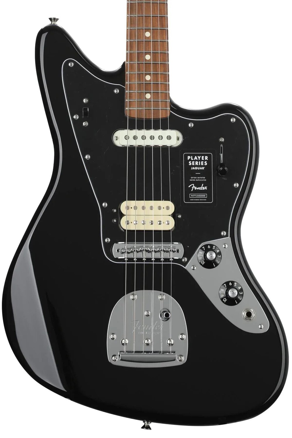 

Fender Player Jaguar — черный с накладкой на гриф Pau Ferro