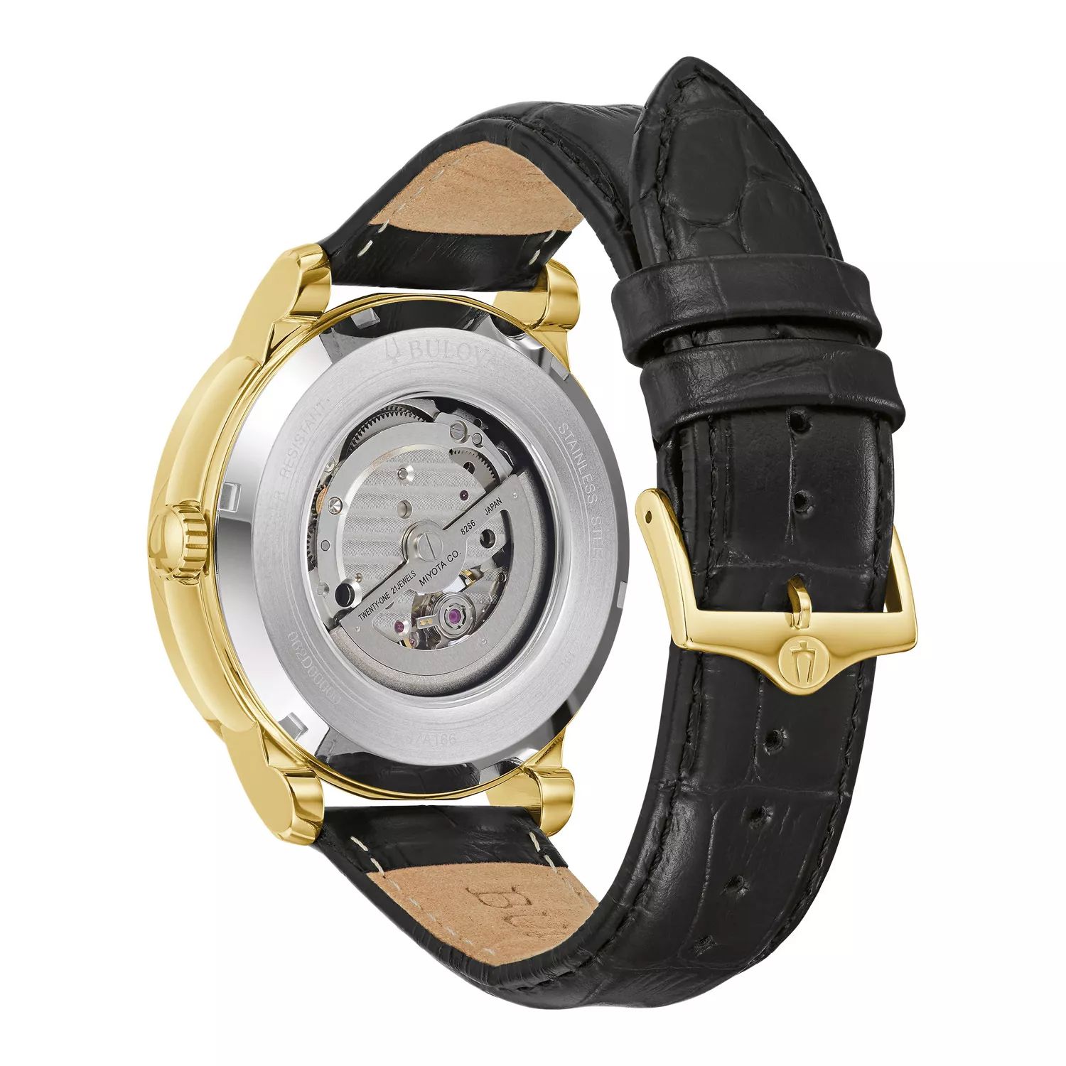 Мужские автоматические часы с черным ремешком — 97A166 Bulova