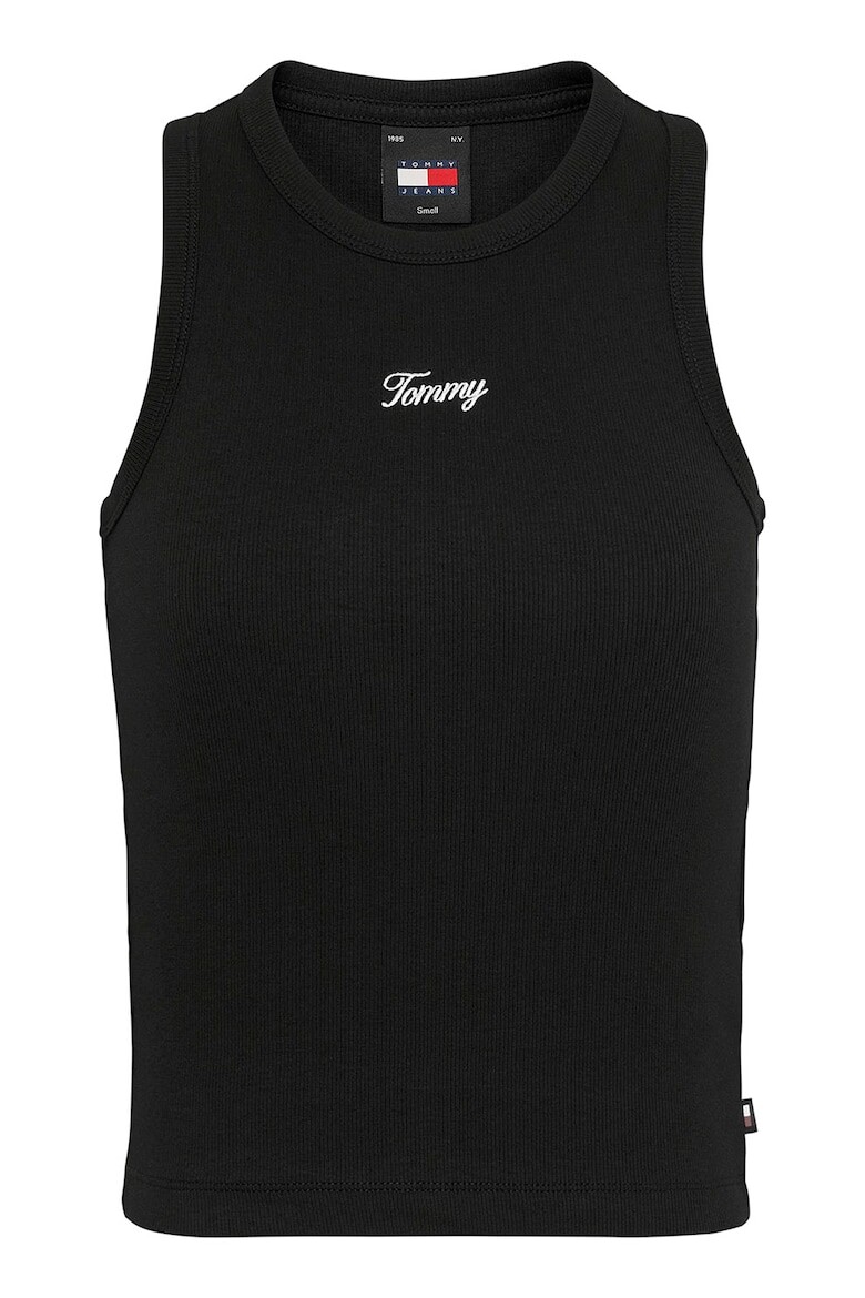 

Топ из органического хлопка с логотипом Tommy Jeans, черный