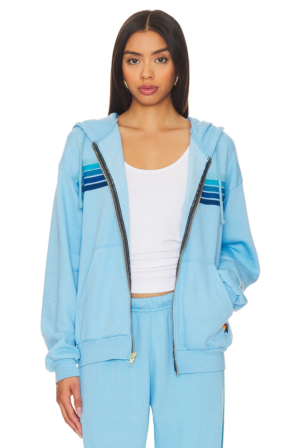

Толстовка Aviator Nation 5 Stripe Zip Relaxed, цвет Sky & Blue