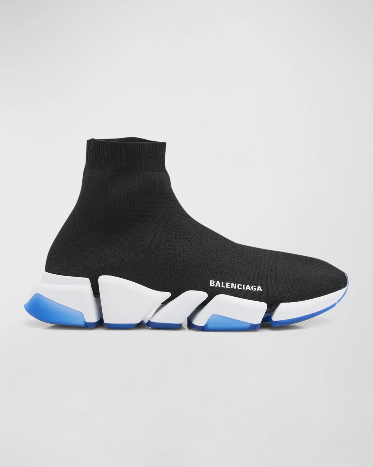 

Мужские кроссовки Speed ​​2.0 из трикотажного носка Balenciaga, цвет 1094 Black/Whit/Cl Az Blu